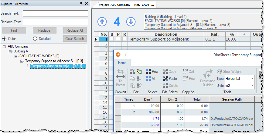 Examples of DIM Sheet Types in Cost Planning and CADMeasure