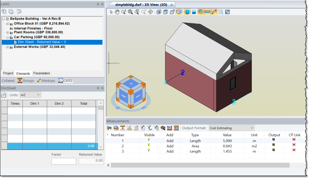 Populating the CADMeasure DIM Sheets